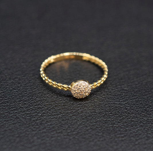 14k Real Solid Yellow Gold Bead Ball Ring, 14k Solid Gold Women Ring, Bad Ball Gemstone Gold Ring for Women, Gift, Gold Ring