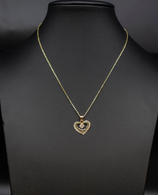 14k Real Gold Heart Rose Necklace,14K Real SOLID Gold Heart Charm, 14k Real Gold 1.3mm SOLID Cable Chain Necklace, Gold Heart Pendant