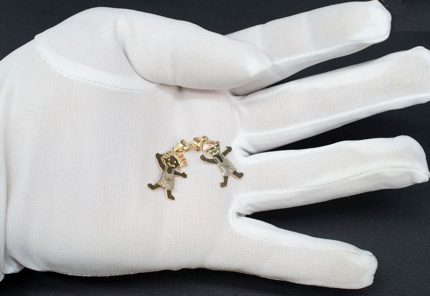 14k Real Gold Girl and Boy Necklace,14K Real SOLID Gold Girl and Boy Charm, 14k Real Gold 1.3mm Cable  Chain Necklace, Gold Kids Pendant