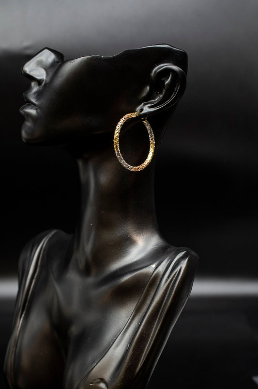 14k Real Solid  Gold Tricolor Hoop Earrings, Tricolor Hoop High Quality Earrings, 15mm-40mm Gold Hoop Earrings,Women Earrings