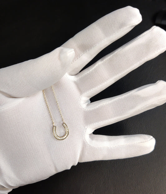 Horseshoe Necklace, 14K Real Gold Horseshoe Necklace , 14K Solid Gold Horseshoe Necklace Chain, Valentine's Day, Dainty Women Necklace