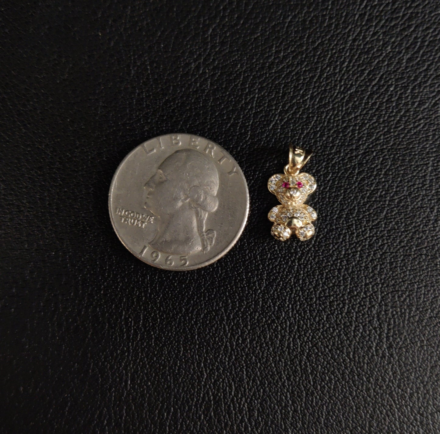 14k Real Gold Pendants Necklace,14K Real SOLID Gold Teddy Bear, 14k Real Gold 1 mm Cable  Chain Necklace,14k Gold Baby Teddy Bear