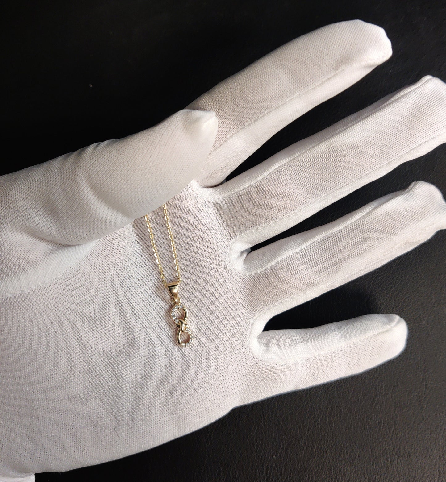 14K Solid Gold Infinity Necklace, Real Gold Infinity Pendant, Infinity Charm Necklace, Dainty Gold Necklace for Women