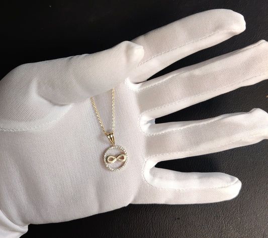 14k Real Gold Infinity Necklace,14K Real SOLID Gold Infinity Charm, 14k Real Gold 1.3mm Cable Chain Necklace,14k Gold Infinity Pendant