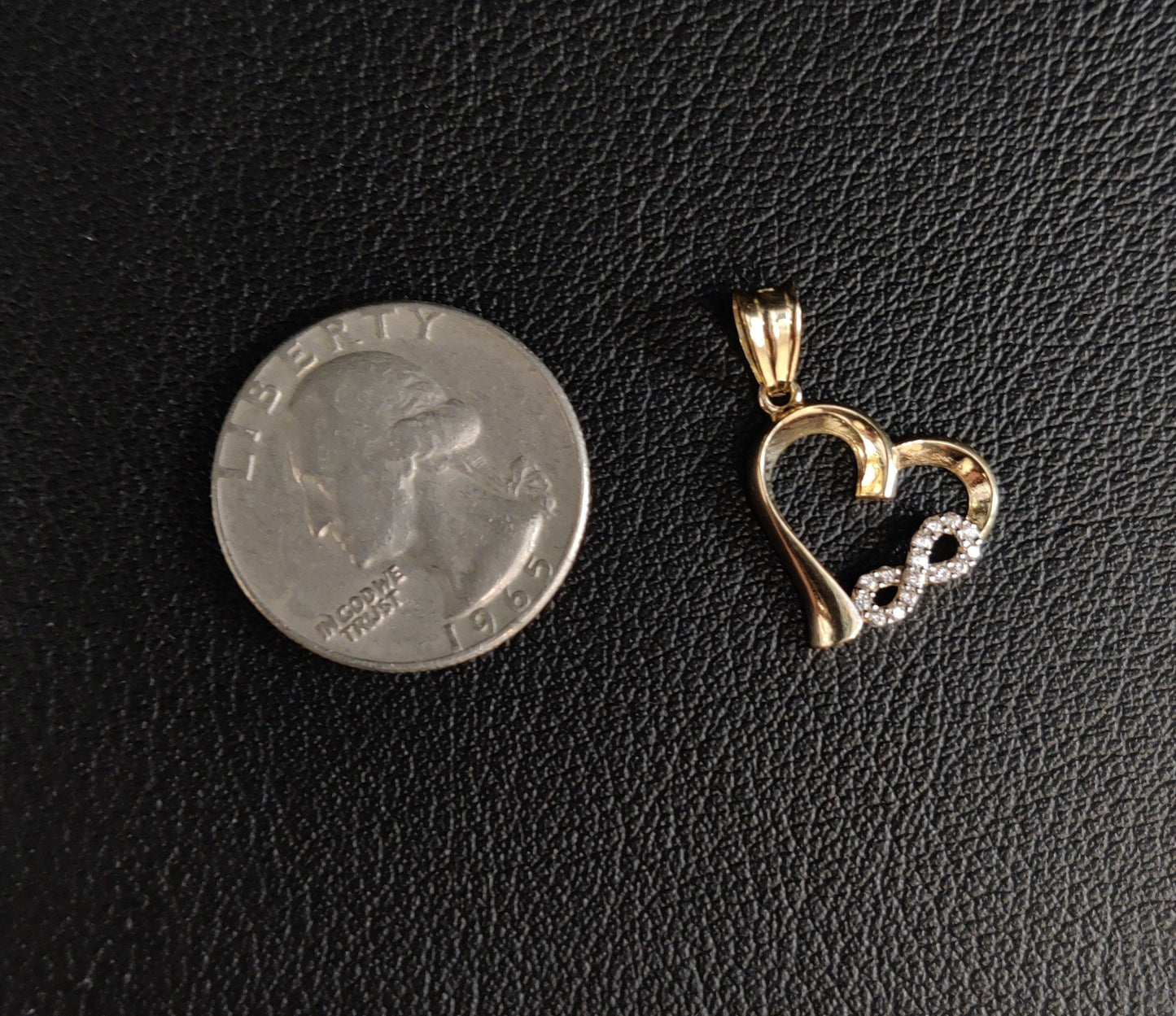 14k Real Gold Infinity Heart Necklace,14K Real SOLID Gold Infinity Heart Charm, 14k Real Gold 1.3mm Cable  Chain Necklace, Valentine's day