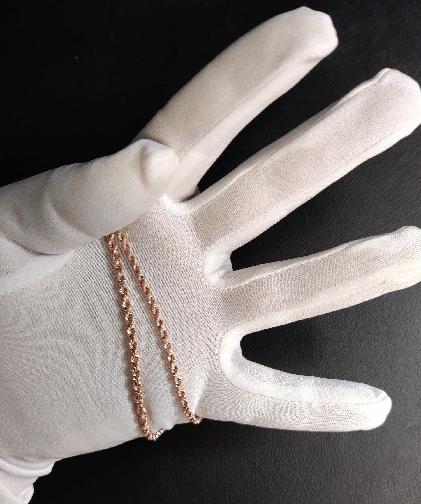 10K Rose Gold Rope Chain, 10k Real Rose Gold 2.6mm - 5.5mm Rope Chain Necklace, 10K Gold Rope Chain, 10K Gold Chain,  Men and Women Gold