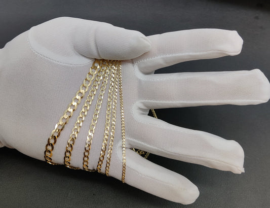 14K Real SOLID Gold Cuban Curb Link Chain, 1.5mm-5.8mm SOLID Cuban Curb Chain,14K SOLID Gold Chain Necklace Man and Woman,14K Heavy Chain