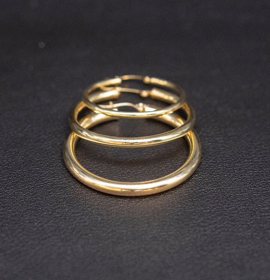 Real 10k Yellow Gold Hoop Earrings 2mm, 3mm, 4mm  Thickness, 15mm-70mm Gold Hoop Earrings