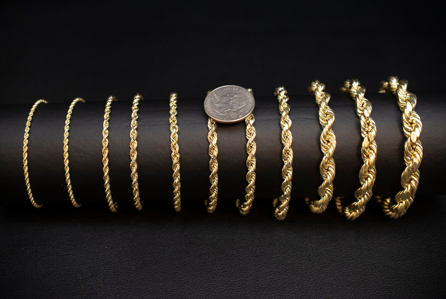 10K Gold Rope Chain Gold Rope Chain  Bracelet 3mm, 3.6mm, 4mm, 4.5mm, 5mm, 6mm 10K Gold Rope Bracelet, 10K Gold Chain,  Men, Women