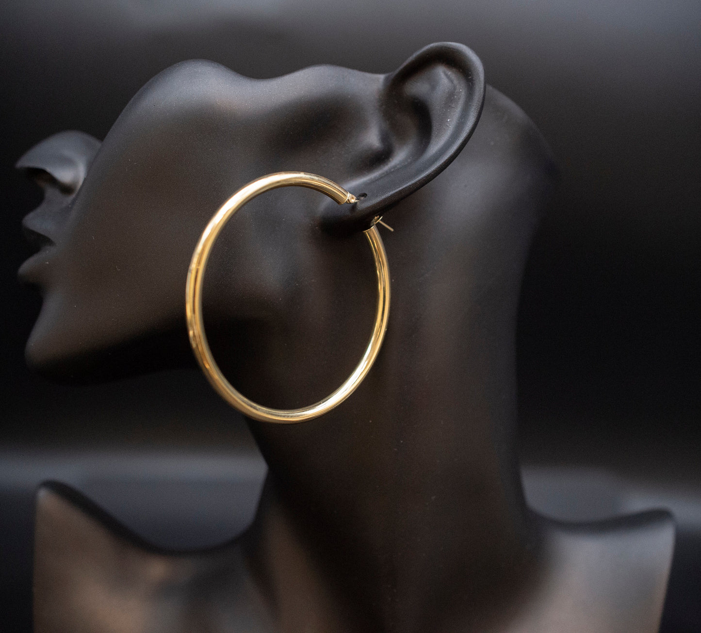 Real 10k Yellow Gold Hoop Earrings 2mm, 3mm, 4mm  Thickness, 15mm-70mm Gold Hoop Earrings
