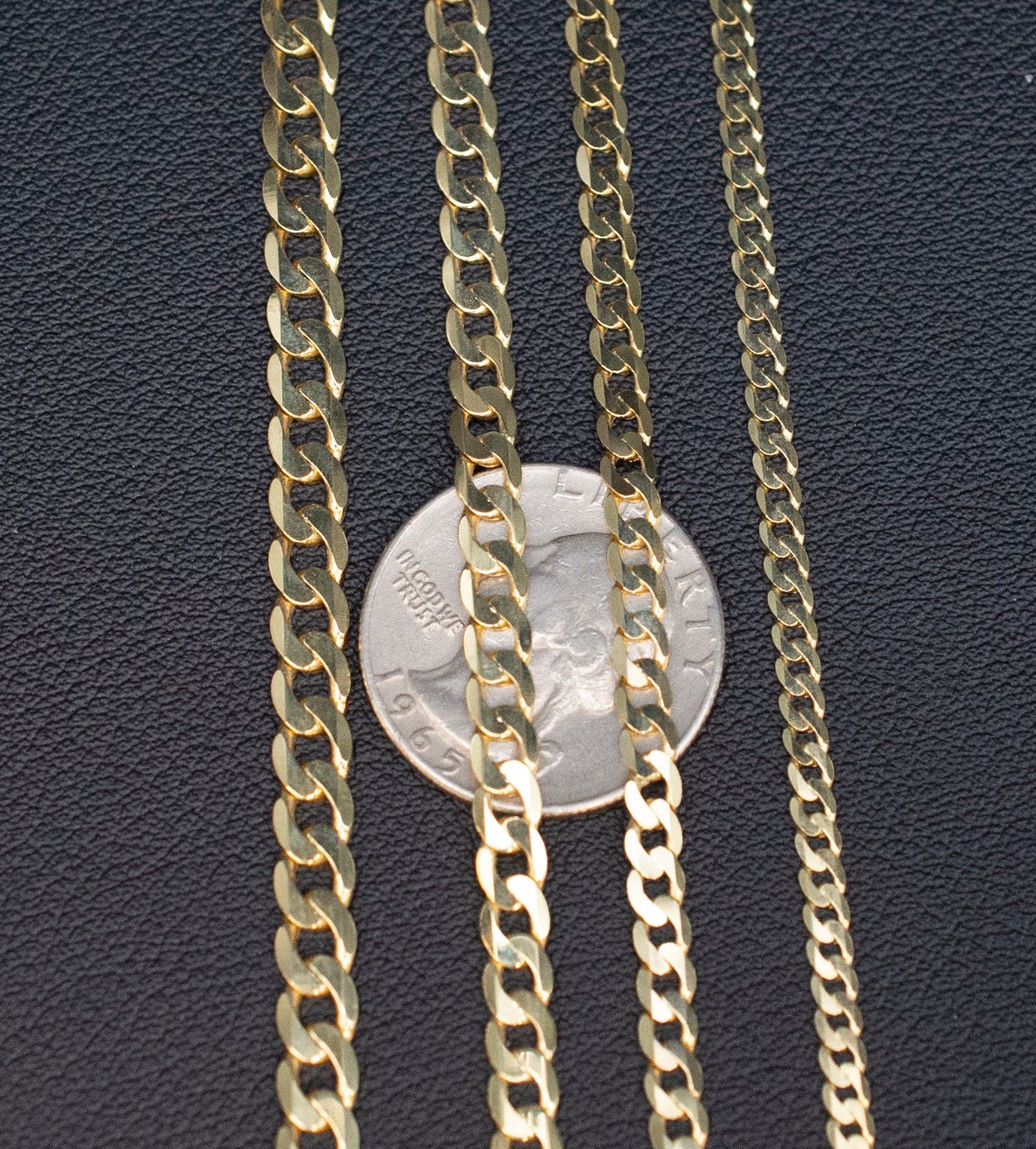 10K Real SOLID Gold Cuban Curb Link Chain, 3mm-5.2mm SOLID Cuban Curb Chain,10K  SOLID Gold Chain Necklace Man and Woman,10K Heavy Chain
