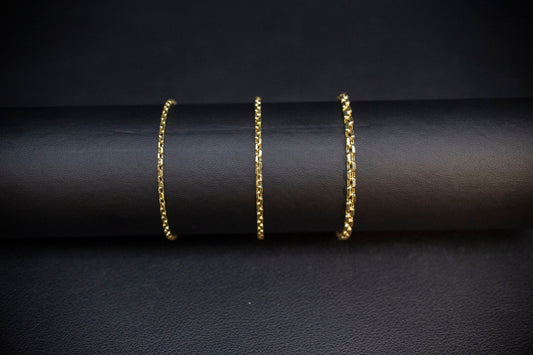 10K Gold Box Chain Bracelet, 10K Gold Bracelet,Women and Men, 10k Gold chain,Real Gold 10k Round Box chain Bracelet, 10k Rolo Chain Bracelet