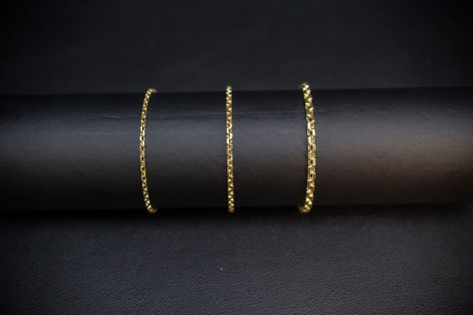 10K Gold Box Chain Bracelet, 10K Gold Bracelet,Women and Men, 10k Gold chain,Real Gold 10k Round Box chain Bracelet, 10k Rolo Chain Bracelet