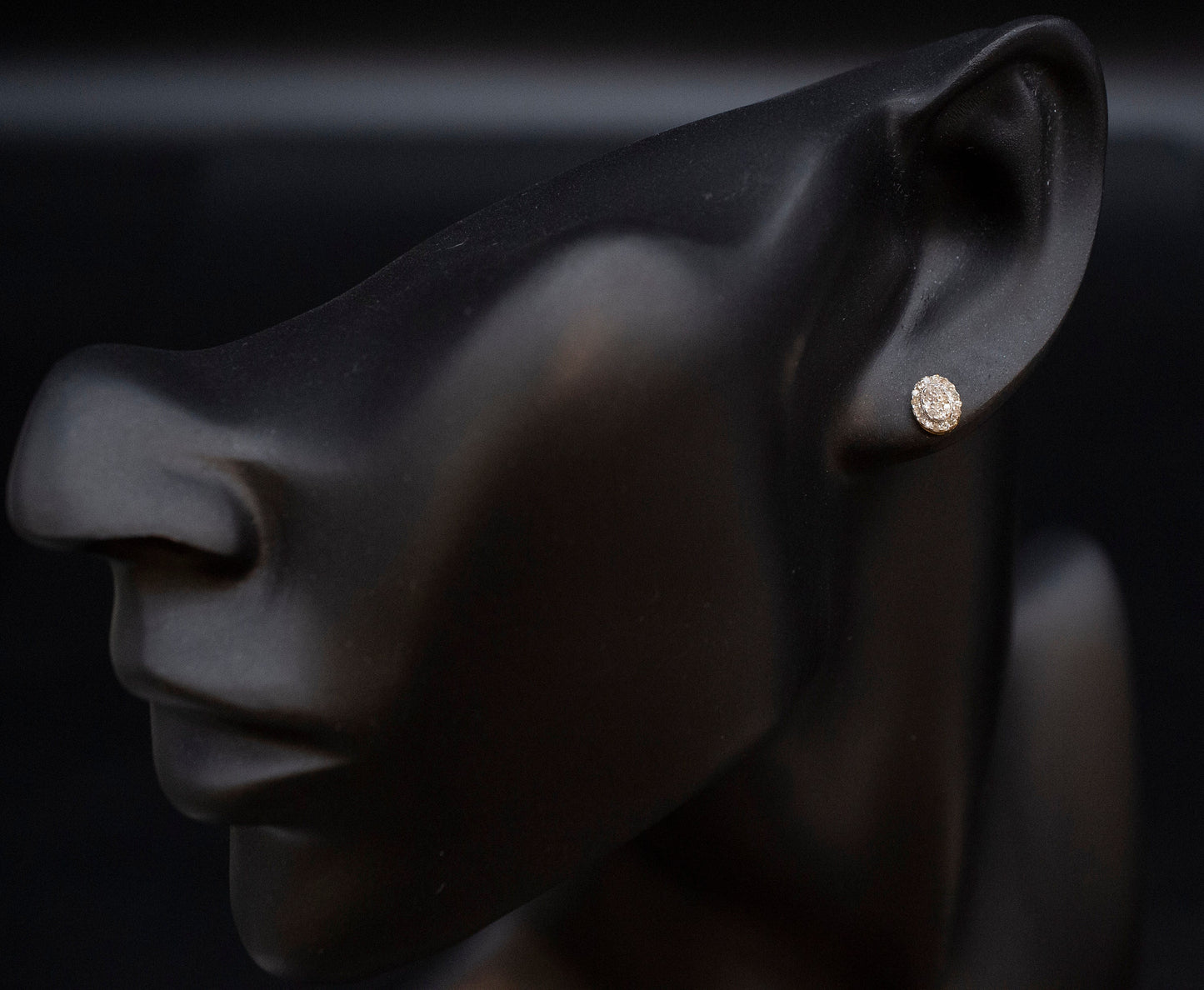 Real Diamond Elliptic Earrings, 14K Gold Diamond Earring , 14K Solid Gold Oval Diamond Earring ,Christmas Special , Diamond Women Earring