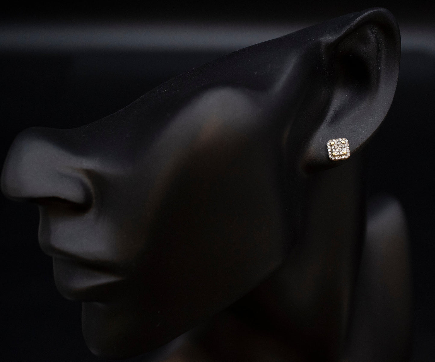 Real Diamond Square Earrings, 14K Gold Diamond Earring , 14K Solid Gold Square Diamond Earring ,Christmas Special , Diamond Women Earring