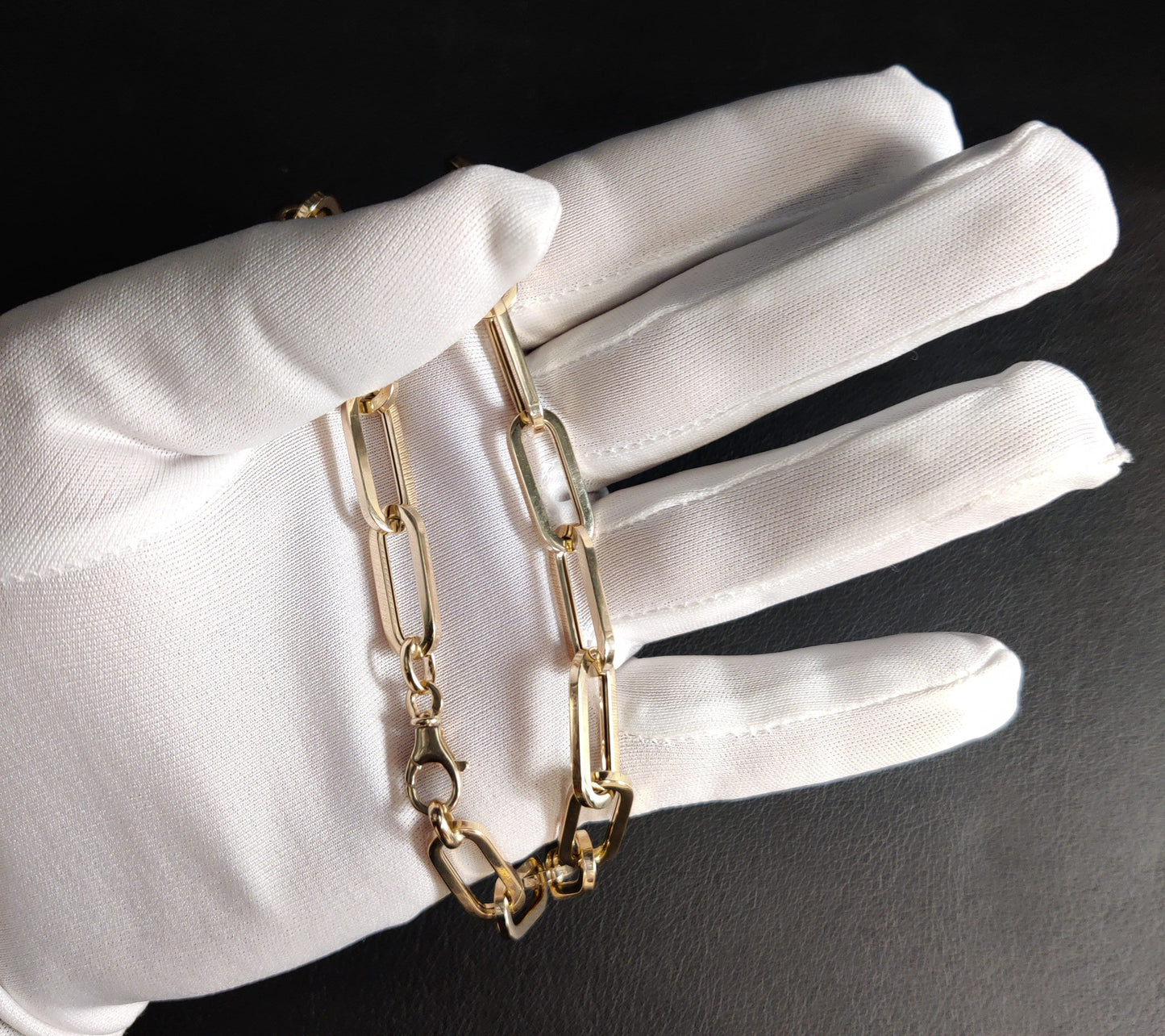 14K Gold Heavy Paperclip Chain Necklace, Real Yellow Gold Chunky Paperclip Chain, 9mm Gold Link Necklace, Men Women Jewelry