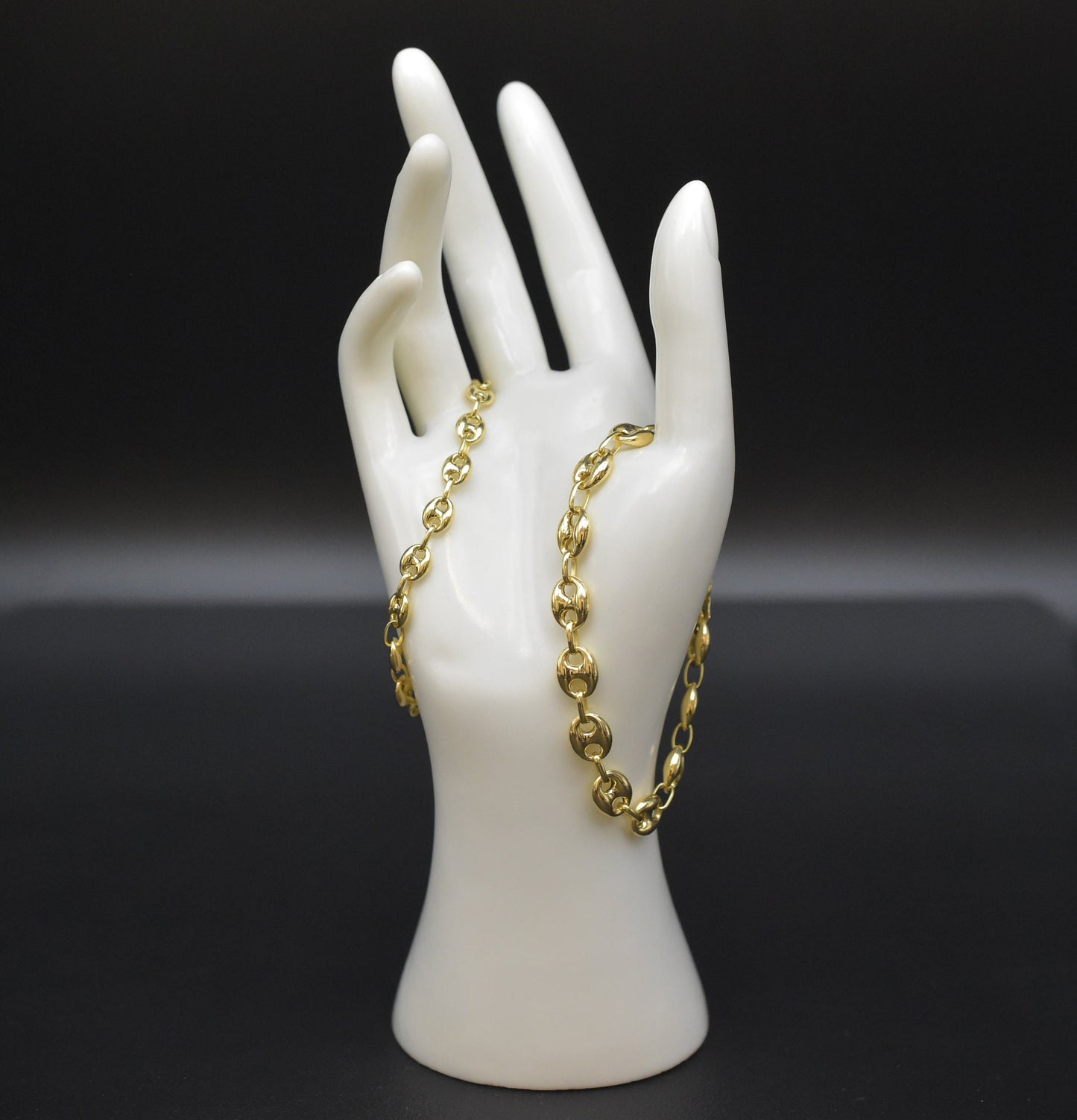 14K Real Gold Puffed Mariner Bracelet, 14K Gold 4.5mm - 9mm Puffed Mariner Bracelet, 14k Women Bracelet, 14K Yellow Gold Puffed Mariner