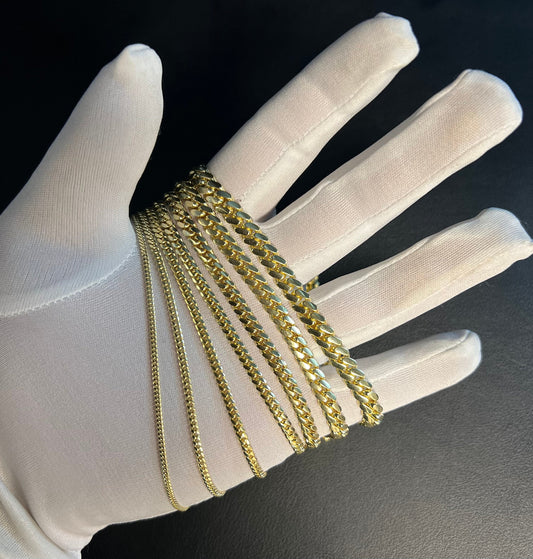 10k Real SOLID Gold Miami Cuban Link Chain Necklace 2mm - 7mm, Real 10K Yellow Gold,Man Gold Chain,Ladies Gold Chain, Heavy 10k Gold Chain