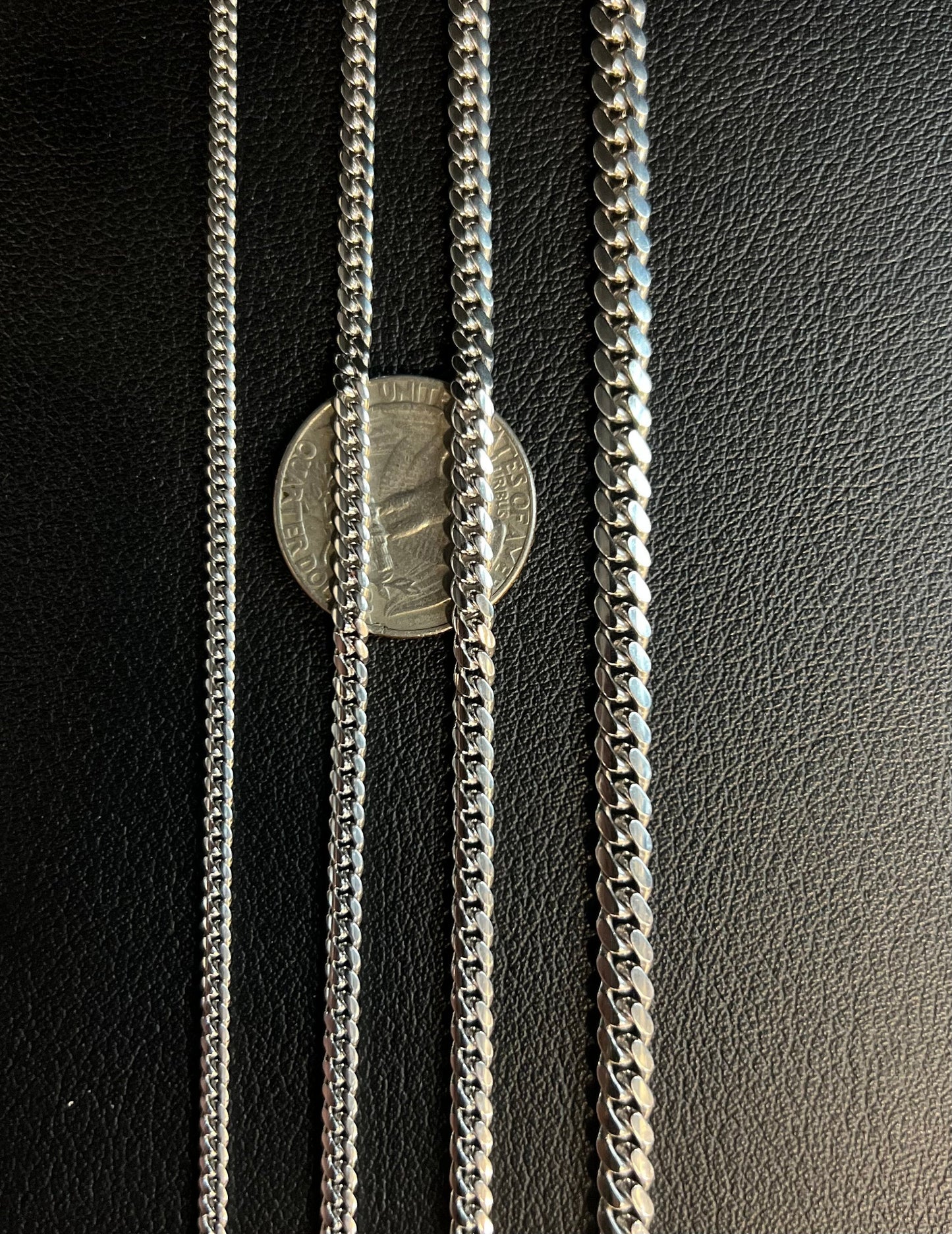 10k Real SOLID WHITE Gold Miami Cuban Link Chain Necklace, 10K 2.6MM-5MM WHITE Gold, Man Gold Chain, Ladies Gold Chain, Heavy 10k Gold Chain