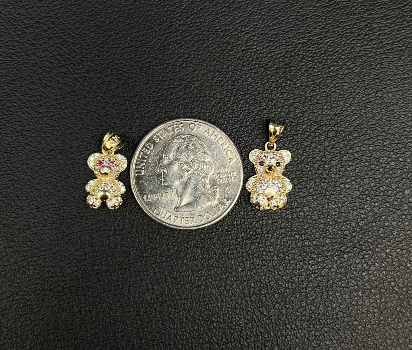 14k Real Gold Pendants Necklace,14K Real SOLID Gold Teddy Bear, 14k Real Gold 1 mm Cable  Chain Necklace,14k Gold Baby Teddy Bear