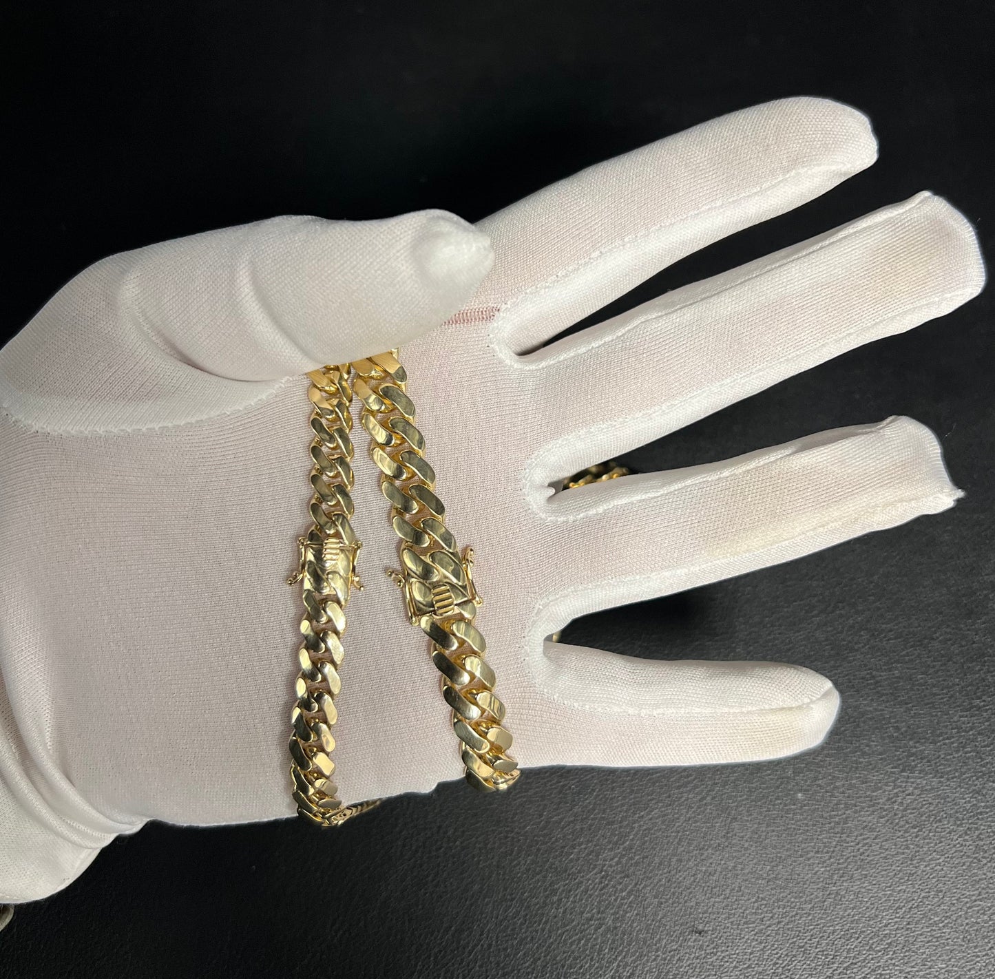 14k Real Gold Miami Cuban Link Chain with Box Lock Necklace, 8 mm and 10 mm Real 14K Yellow Gold,Gold Chain, 14k Gold Chain, 14K Royal Miami