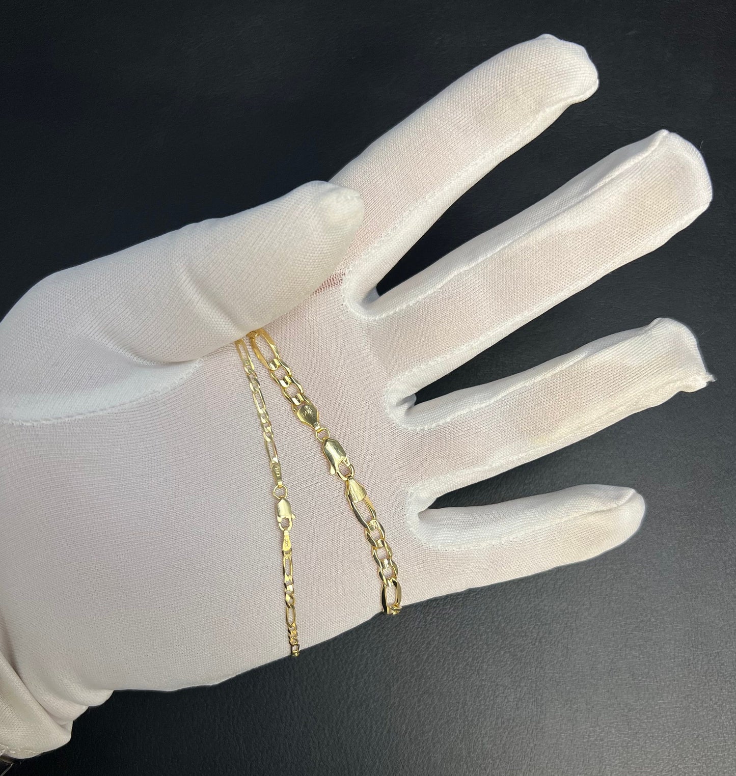 14K Yellow Gold  SOLID Figaro Chain Necklace, 2.4mm, 5mm 16" - 28" Inch, 14k HEAVY Thick Link Chain, Real 14K SOLID Gold Chain, Men Women