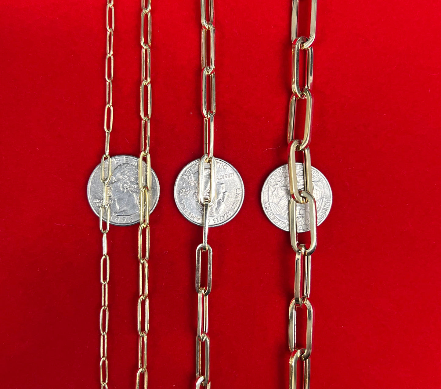 14K Yellow Gold Paperclip Chain Necklace, 14K Real Gold Paperclips Necklace 3mm-9mm, Fancy Women Necklace, Real 14k Yellow Gold