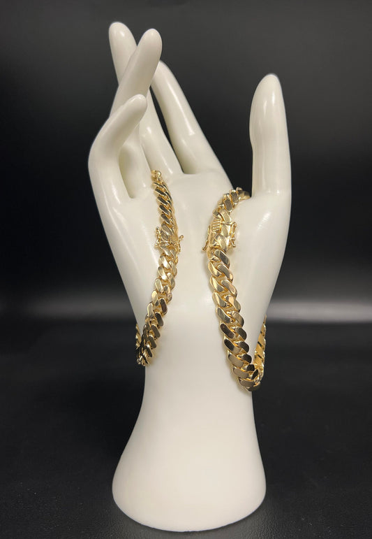 14k Yellow Gold Miami Cuban Chain Bracelet, Real 14K Yellow Gold Miami, Men and Women Bracelet, 14k Gold Bracelet, 14k Gold Miami cuban