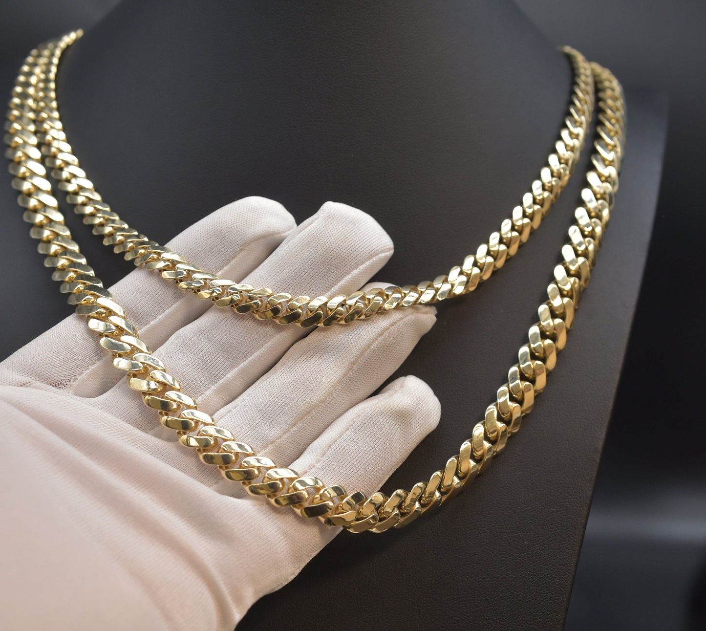 14k Real Gold Miami Cuban Link Chain with Box Lock Necklace, 8 mm and 10 mm Real 14K Yellow Gold,Gold Chain, 14k Gold Chain, 14K Royal Miami