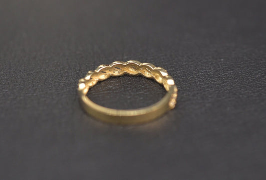 14k Solid Gold Wave Ring, 14k Solid Gold Women Dainty Ring, Gold Statement Ring, Minimalist Gold Ring, Wedding Band, 14k Gold CZ Wave Ring