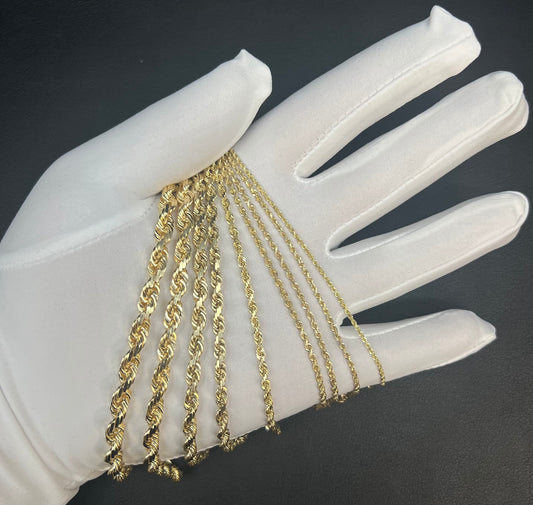 10K Real SOLID Gold Chain Bracelet, Gold Bracelet 1.6mm - 5mm,10K Gold Rope Chain, 10K Gold Chain, Men Women,10K Solid Gold Chain