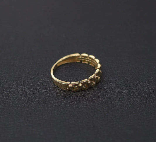 14k Solid Gold Watchband Ring, 14k Solid Gold Women Dainty Ring, Unique Design Band Ring, Gold Statement Ring, Gift, Minimalist Gold Ring