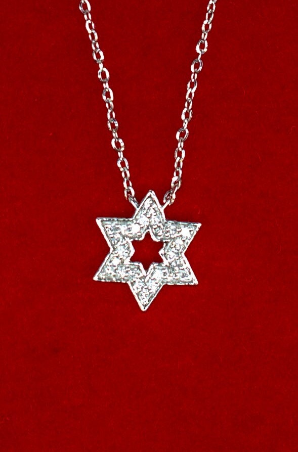 Diamond White Gold Star Necklace,14K White Gold Diamond Necklace, 14K Solid Gold Star Necklace Chain, 14k Real Diamond Dainty Women Necklace