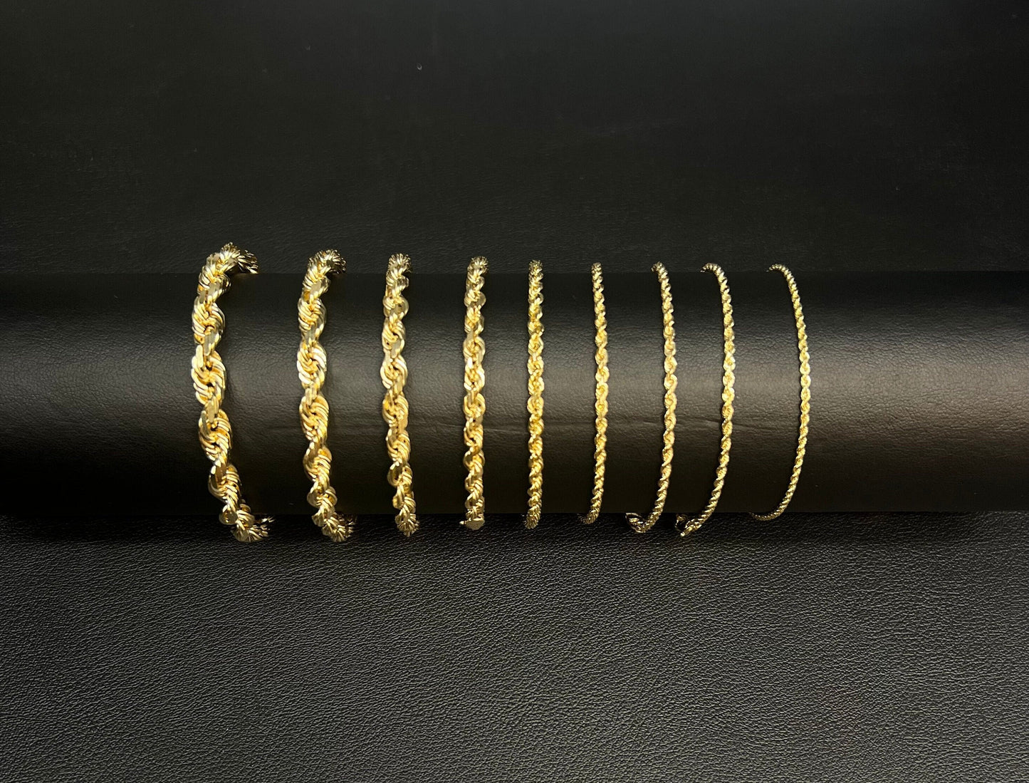 10K Real SOLID Gold Chain Bracelet, Gold Bracelet 1.6mm - 5mm,10K Gold Rope Chain, 10K Gold Chain,  Men Women,10K Solid Gold Chain