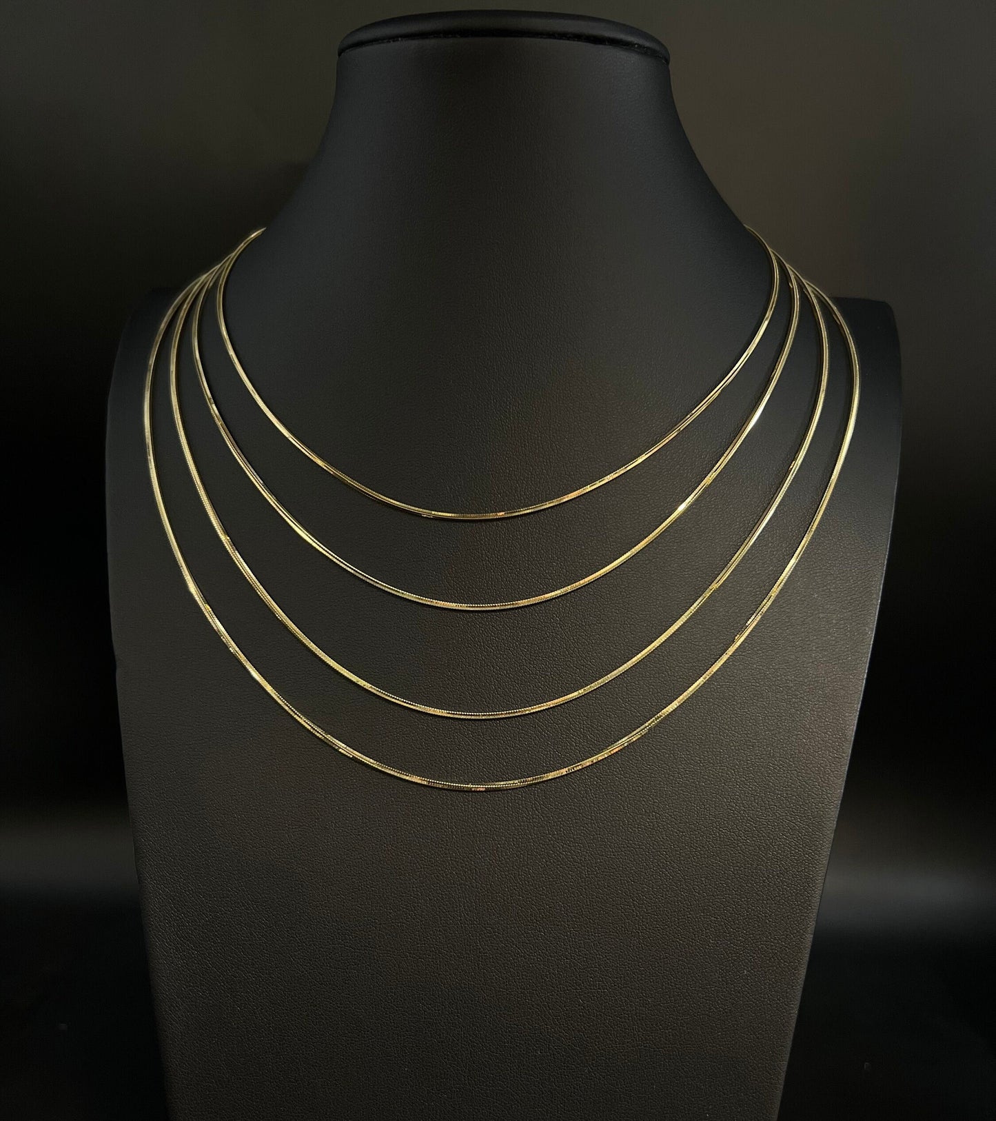 10K SOLID Gold Snake Chain, 10k Real Gold 1.5mm Heavy Box Chain, 10k Gold Herringbone Chain, 1OK Solid Gold Square Snake Pendant Chain