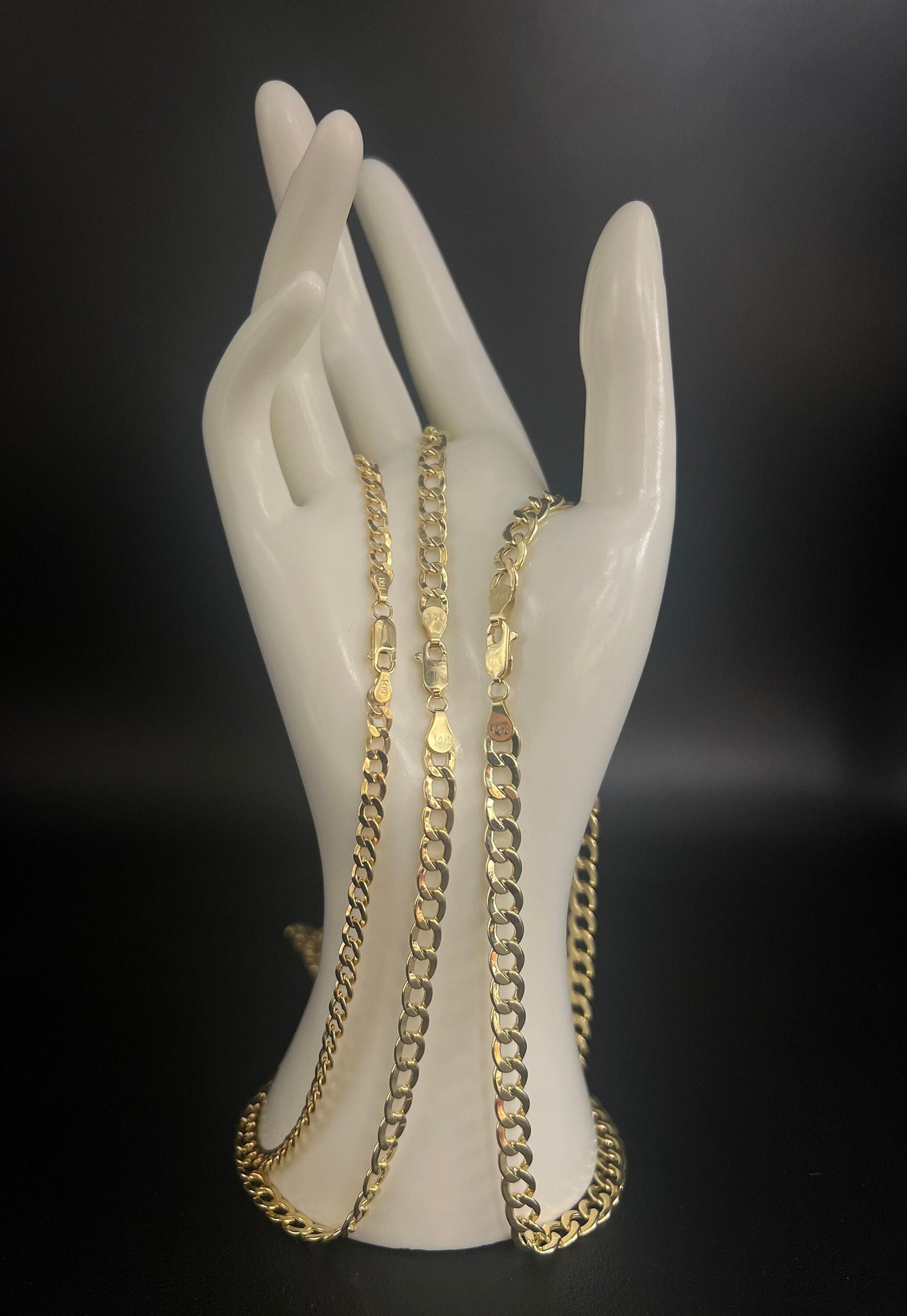 14K Real Gold Cuban Curb Link Chain, 2mm-9.8mm Cuban Curb Chain,14K Real Gold Chain, Man and Woman,14K Yellow Gold Cuban Curb Necklace