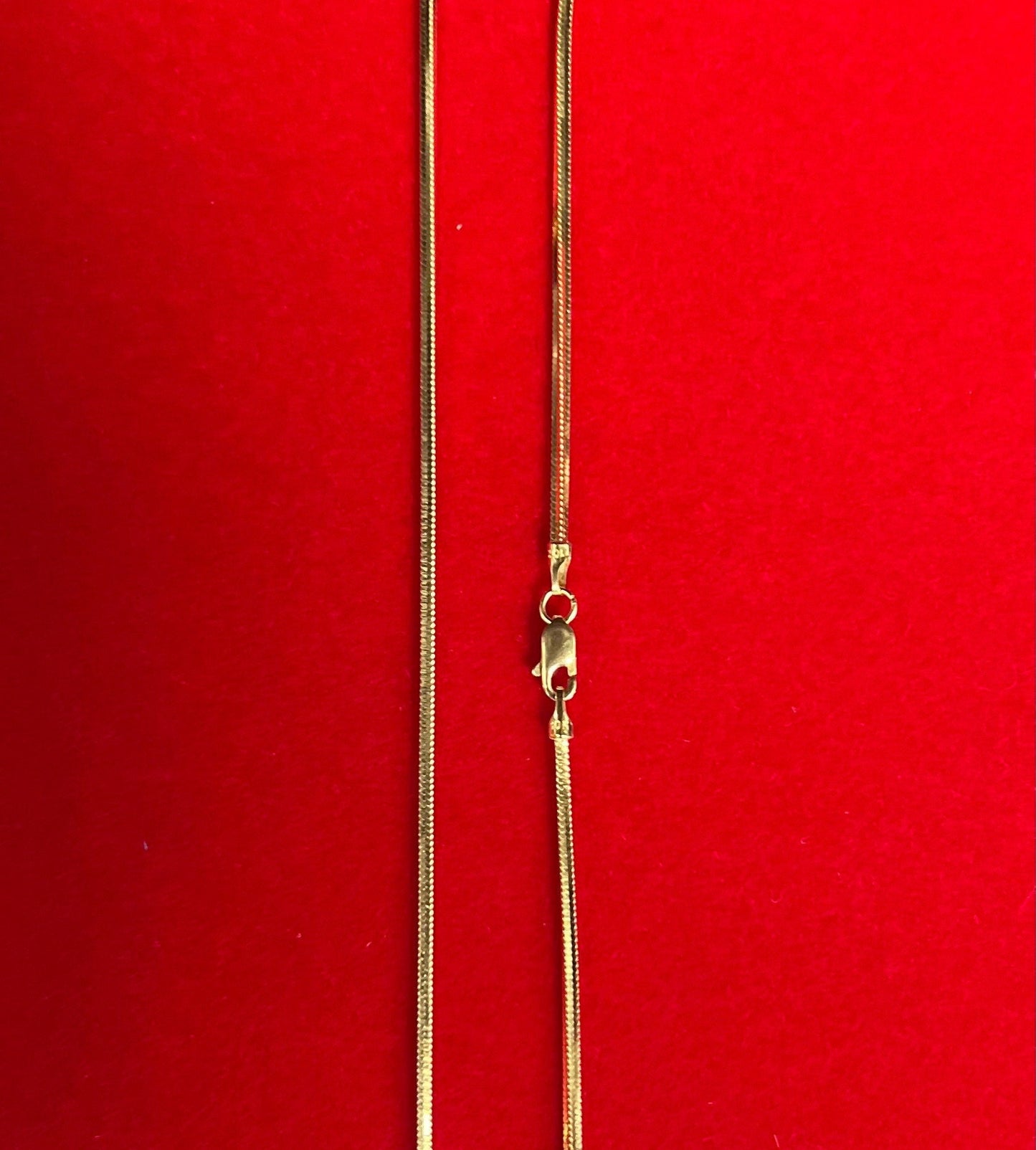 10K SOLID Gold Snake Chain, 10k Real Gold 1.5mm Heavy Box Chain, 10k Gold Herringbone Chain, 1OK Solid Gold Square Snake Pendant Chain