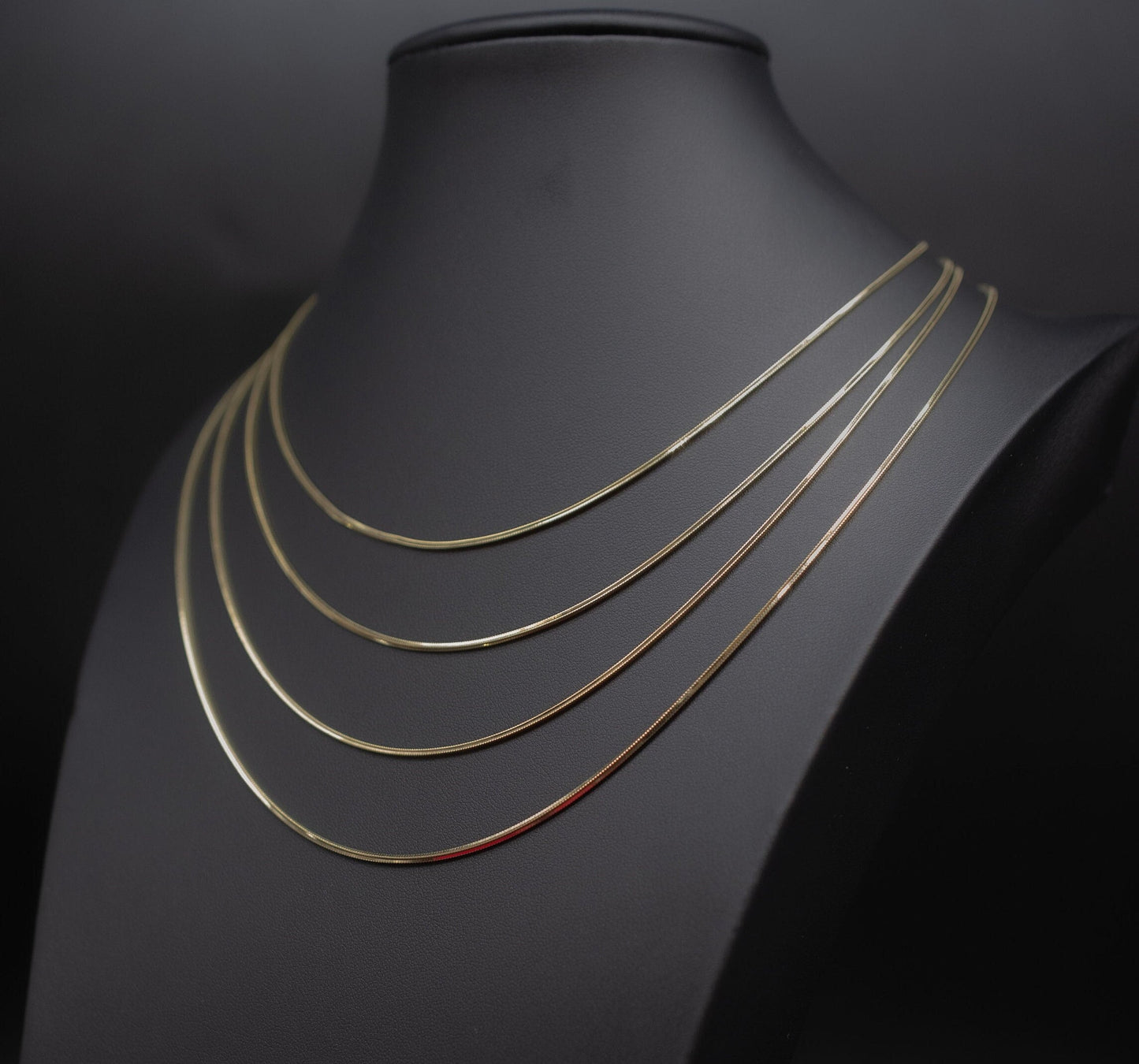 10K SOLID Gold Snake Chain, 10k Real Gold 1.5mm Heavy Box Chain, 10k Gold Herringbone Chain, 1OK Solid Gold Square Snake Pendant Chain