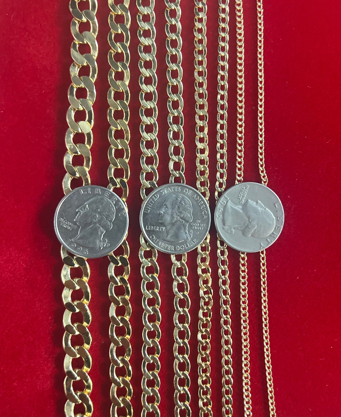 14K Real Gold Cuban Curb Link Chain, 2mm-9.8mm Cuban Curb Chain,14K Real Gold Chain, Man and Woman,14K Yellow Gold Cuban Curb Necklace