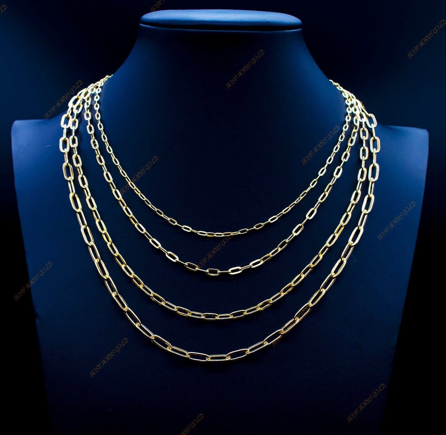 14k Real Gold Italian Paperclip Chain Necklace 2.2mm - 5mm Women, 14k Gold Chain Necklace, 14K Italian Paperclip Chain,Real Gold Necklace