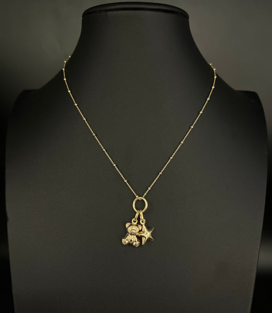 14K Real Solid Gold Pendant Enhancer, 14k Solid Gold Charm Connector, 14k Hinged Clicker Charm Enhancer, 14k Charm Holder