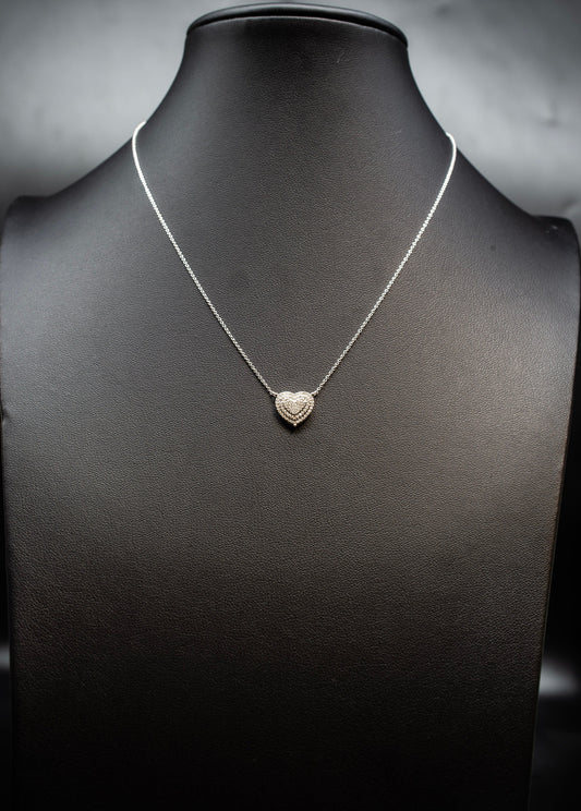 14k Solid Gold Natural Diamond Heart Necklace, 14K Gold Diamond Necklace , 14K Solid Gold Heart Necklace, 14k Real Diamond Women Necklace