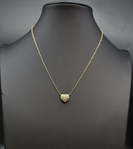 14k Solid Gold Natural Diamond Heart Necklace, 14K Gold Diamond Necklace , 14K Solid Gold Heart Necklace, 14k Real Diamond Women Necklace