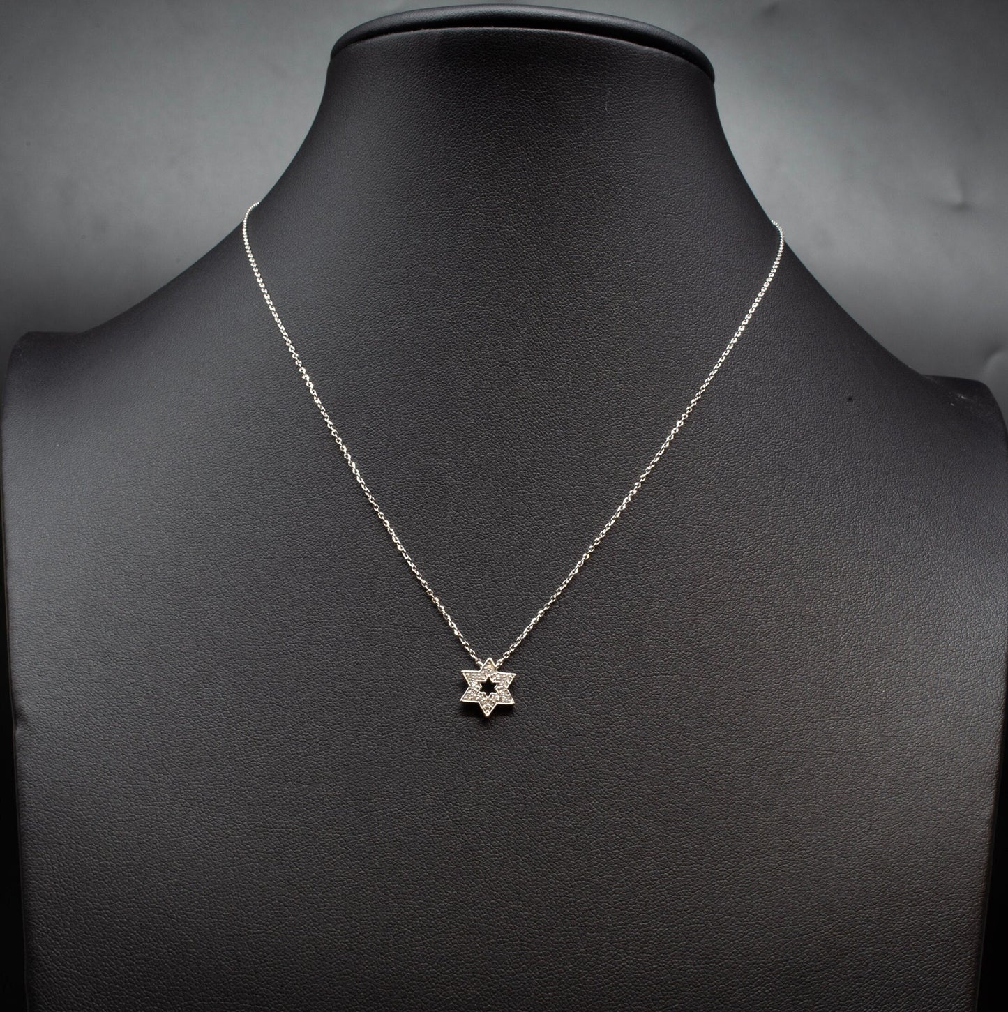 Diamond White Gold Star Necklace,14K White Gold Diamond Necklace, 14K Solid Gold Star Necklace Chain, 14k Real Diamond Dainty Women Necklace