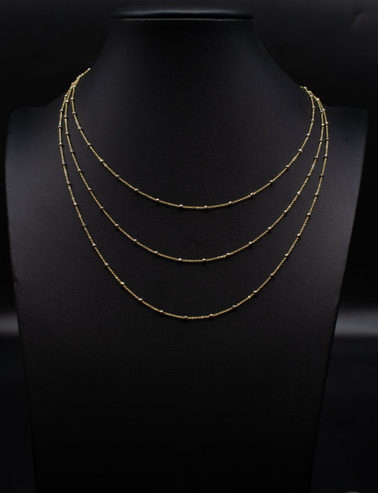 14K SOLID Gold Diamond Cut Moon Cable Chain Necklace, 14K Diamond Cut Bead Ball Chain,14K Diamond Cut Cable Chain, 14K Pendant Chain