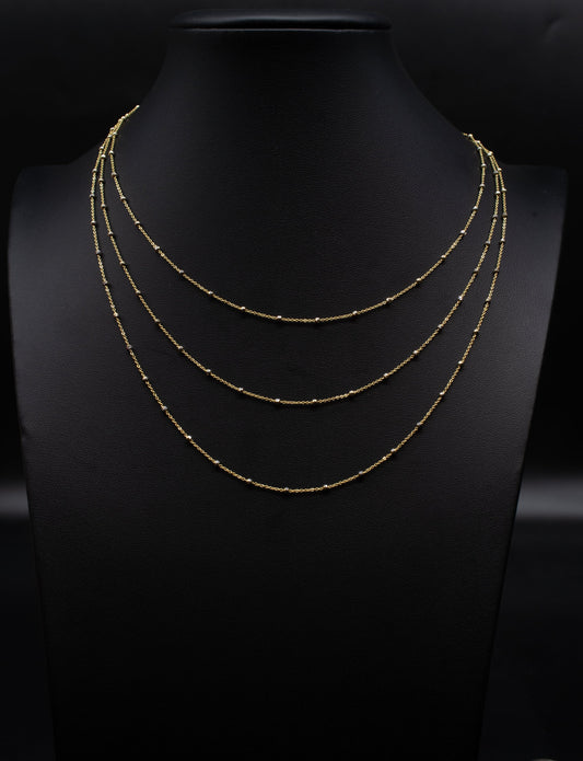 14K SOLID Gold Diamond Cut Moon Cable Chain Necklace, 14K Diamond Cut Bead Ball Chain,14K Diamond Cut Cable Chain, 14K Pendant Chain
