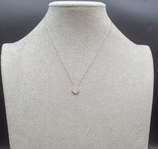 14k Solid Gold Natural Diamond Heart Necklace, 14K Gold Diamond Necklace , 14K White Gold Heart Necklace, 14k Real Diamond Women Necklace