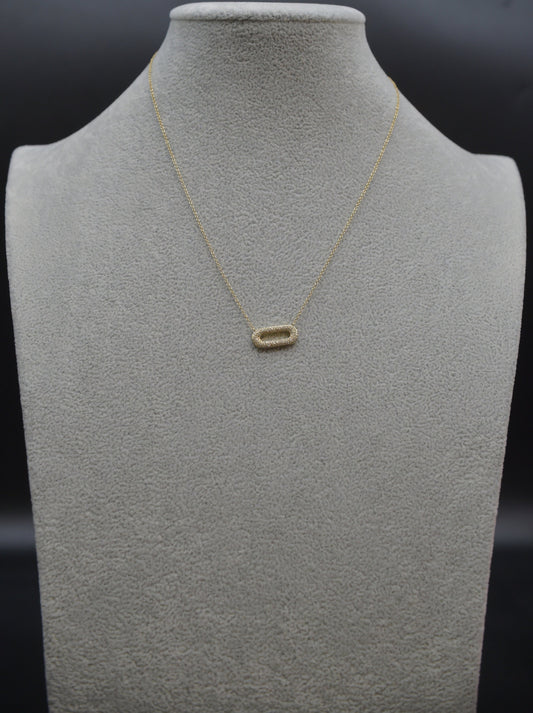 14k Solid Gold Natural Paperclip Diamond Necklace, 14K Gold Diamond Necklace , 14K Yellow Gold Diamond Necklace, 14k Real Diamond Necklace