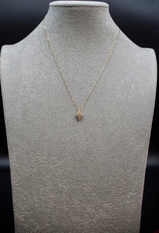 14k Solid Gold Natural Diamond Shape Diamond Necklace, 14K Gold Diamond Necklace , 14K Gold Diamond Necklace, 14k Real Diamond Necklace