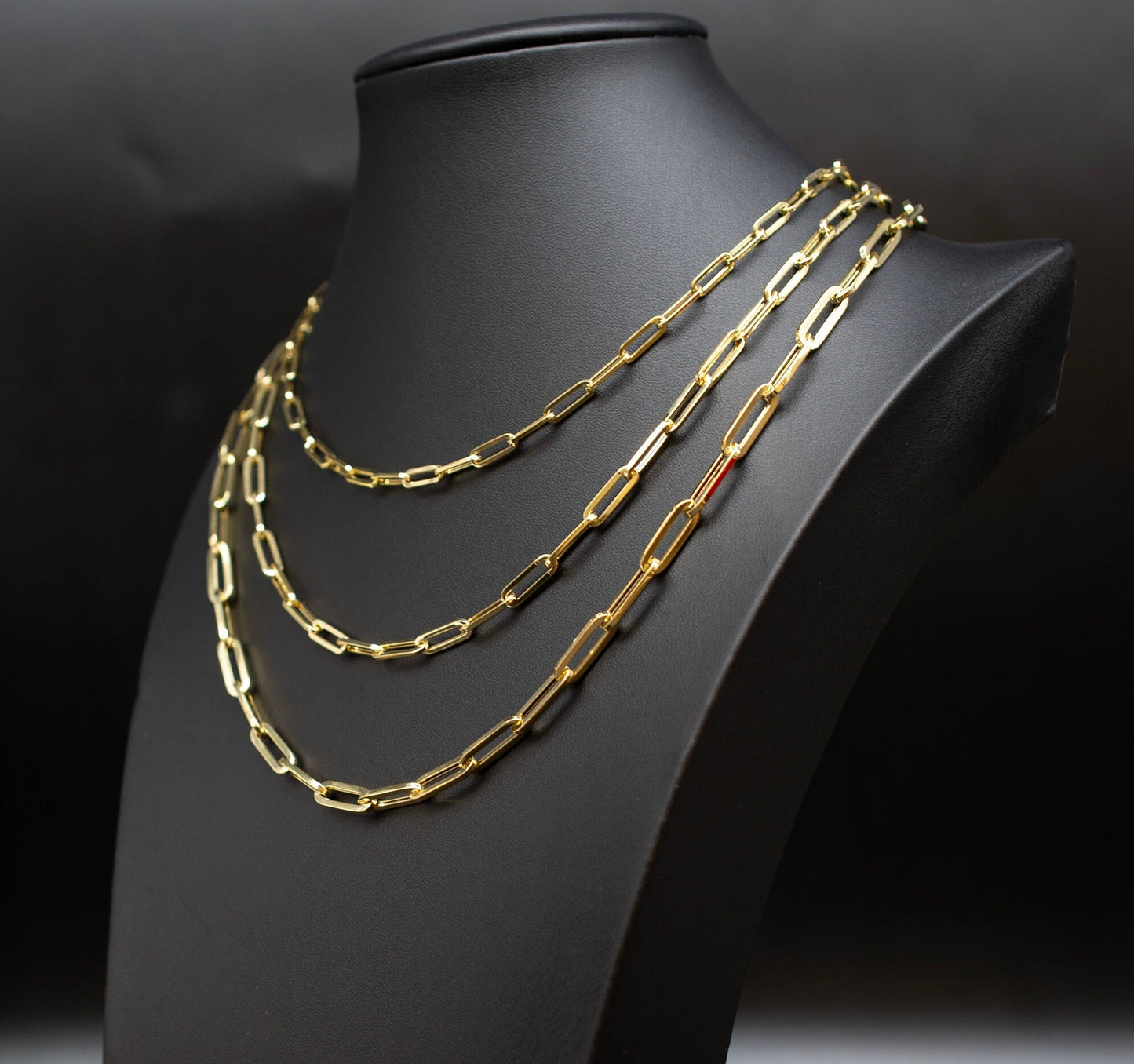 14k Real Gold Paperclip Chain, 14k Gold Paperclips Necklace, Women and Man Chain, Real 14k Yellow Gold,  14k Gold Paperclips Chain